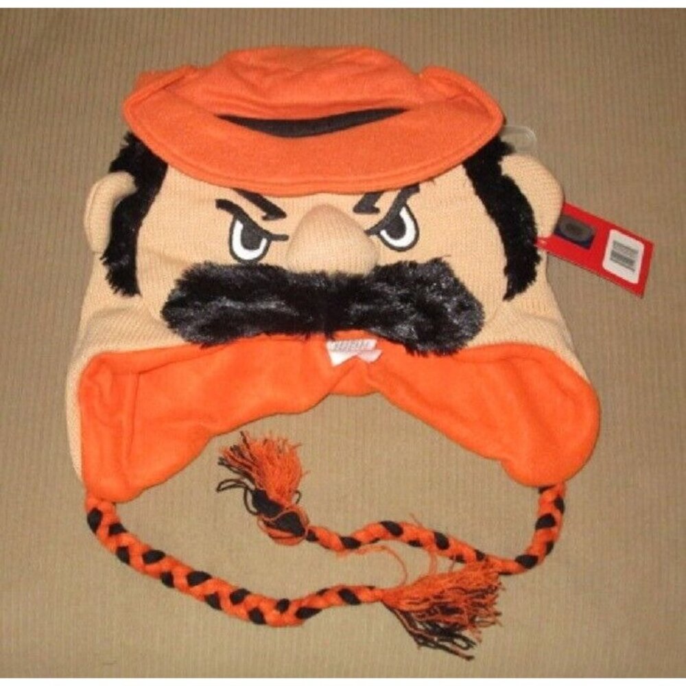 New Oklahoma State Cowboys Winter Ski ADULT Laplander Hat Football Pistol Pete
